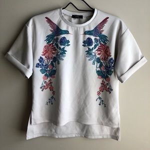 White Floral Embroidered Top